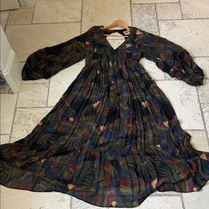 FARM Rio Vibrant Long Sleeve Maxi Dress